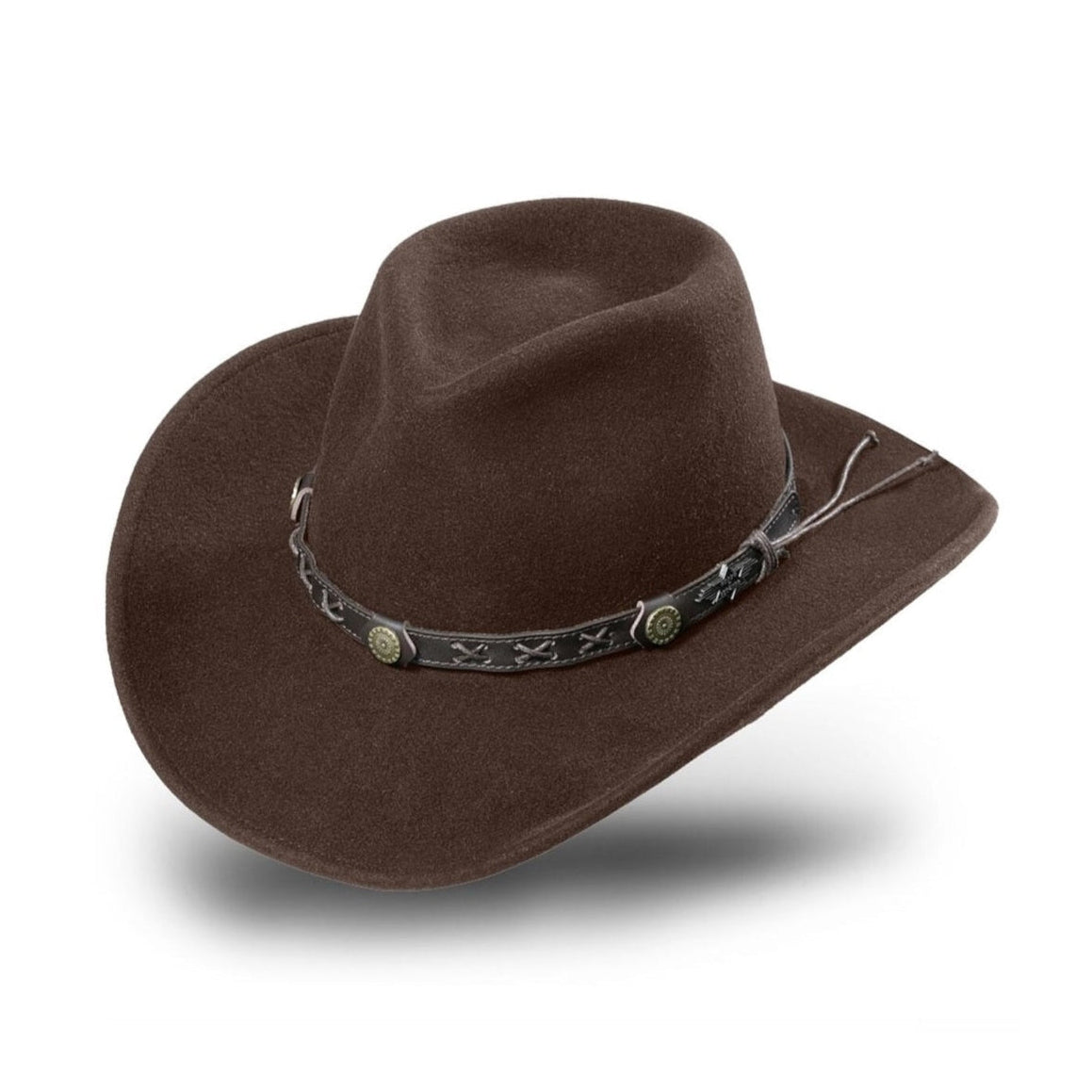 Lined Felt Hat Walker Brown - Crushable Wool Felt Western Cowboy Hat