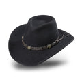 Lined Felt Hat Walker Black - Crushable Wool Felt Western Cowboy Hat