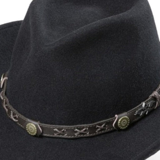 Lined Felt Hat Walker Black - Crushable Wool Felt Western Cowboy Hat
