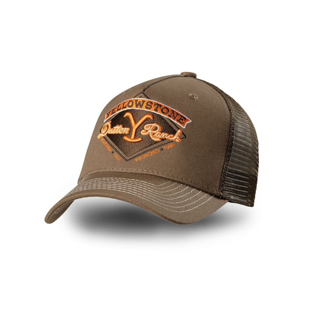 Yellowstone Dutton Ranch Trucker Cap - Premium 5-Panel Brown