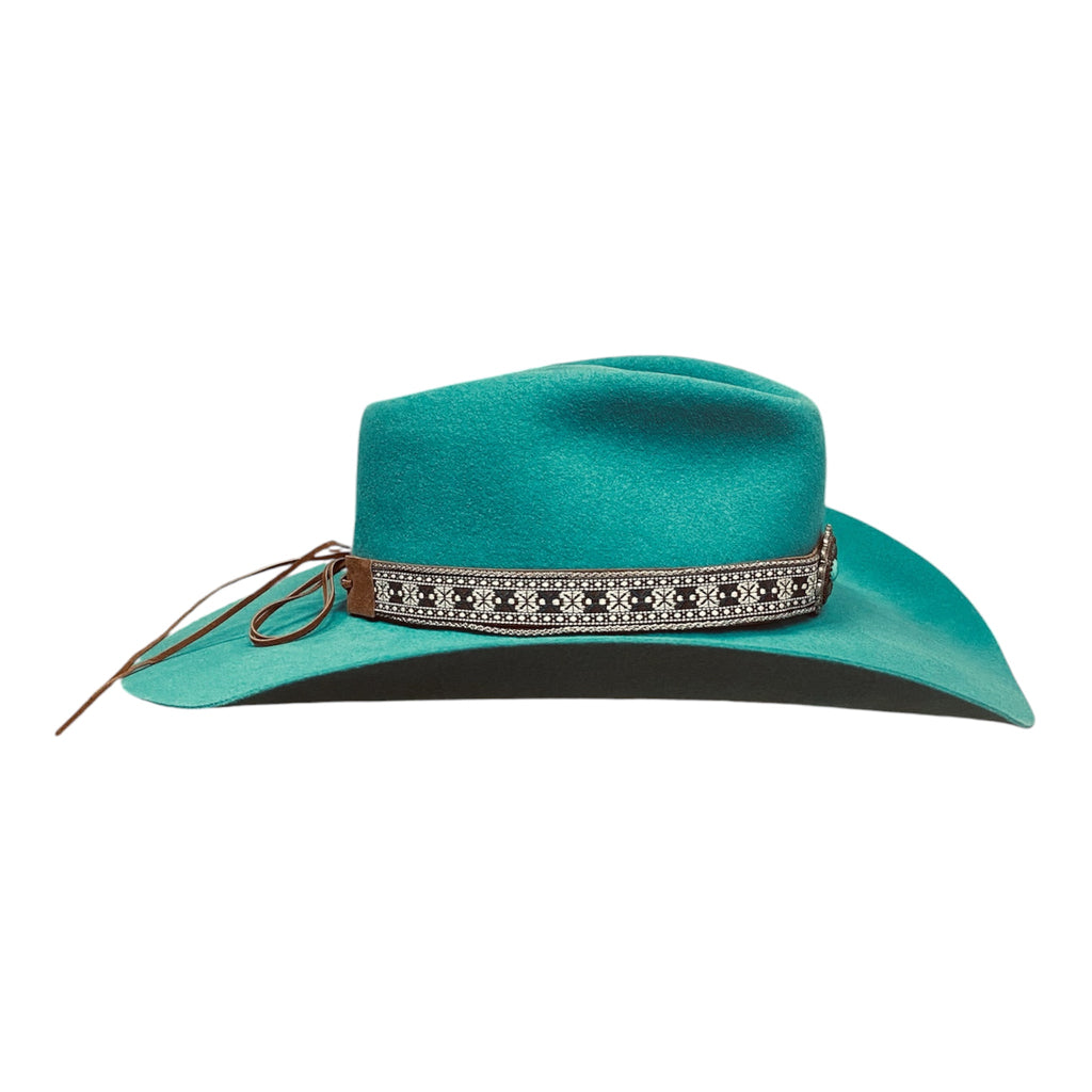 Turquoise Dream – Handmade Wide-Brim Felt Hat