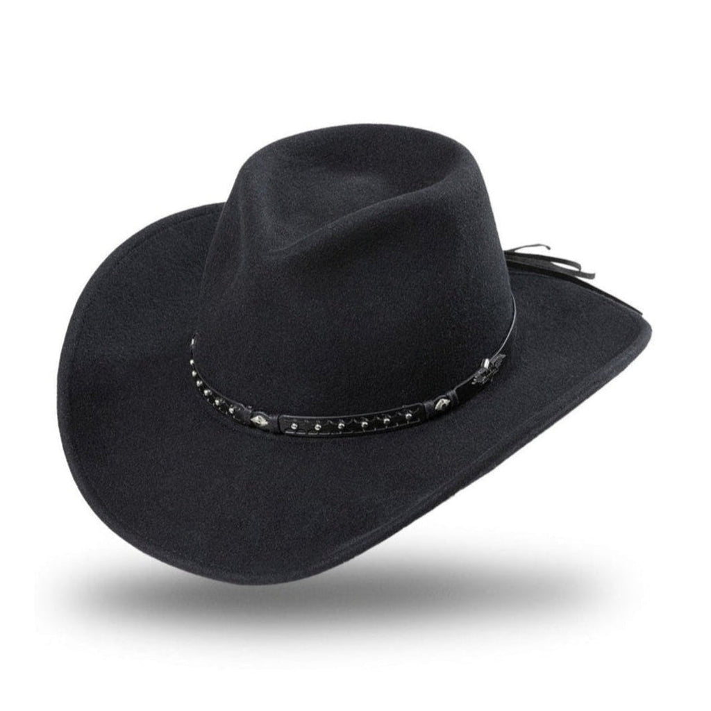 Western Felt Hat Reno - Moldable Wool Felt Cowboy Hat with Leather Band