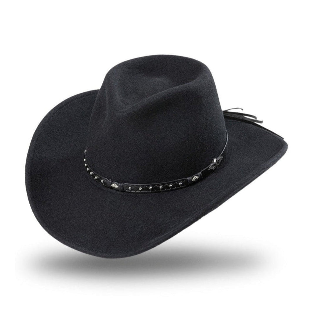 Western Felt Hat Reno - Moldable Wool Felt Cowboy Hat with Leather Band