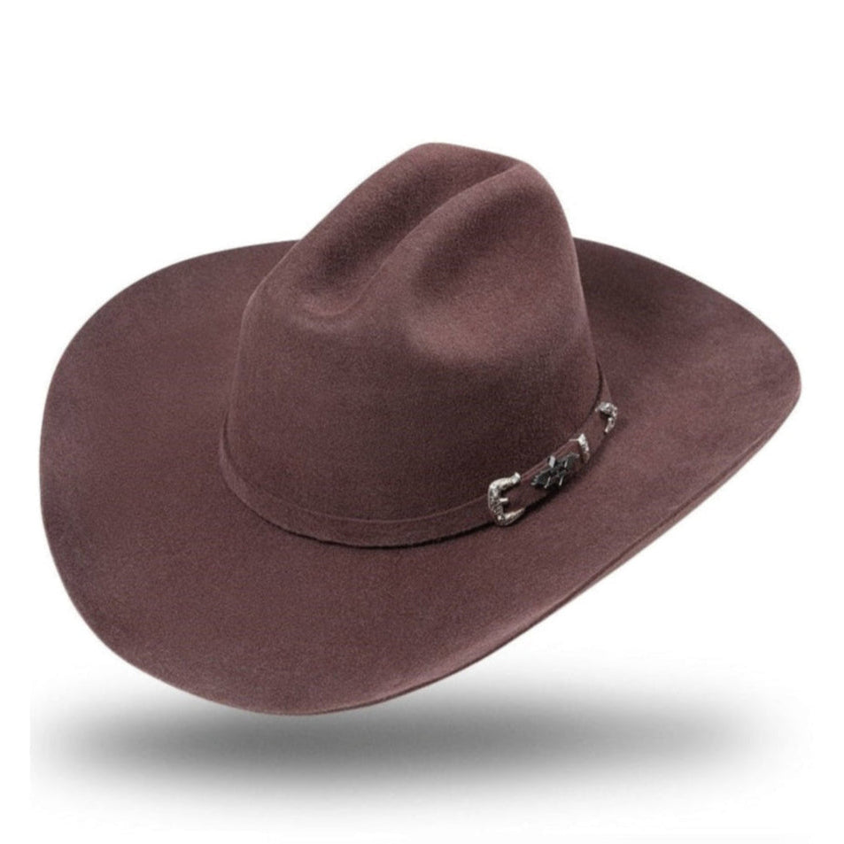 Western cowboy felt hat Houston brown - Premium Wool Cattelman Hat