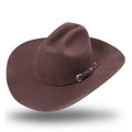 Western cowboy felt hat Houston brown - Premium Wool Cattelman Hat