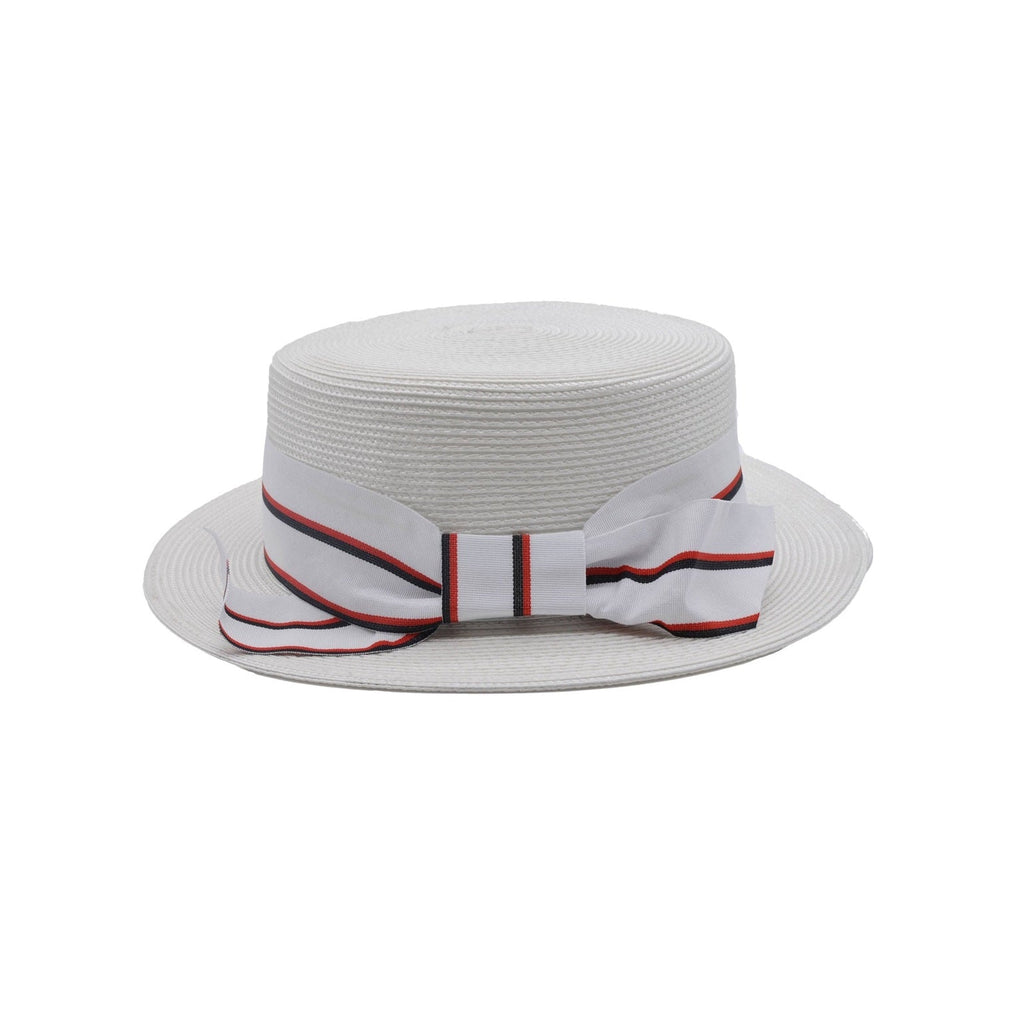 White Summer Boater Hat – Classic Garden &amp; Beach Style