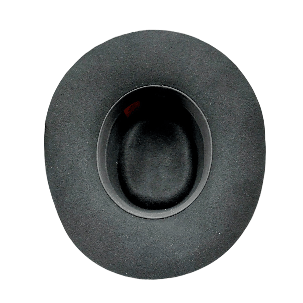Ballad – Black Wool Felt Western Gambler Hat with Rustic pattern Hatband