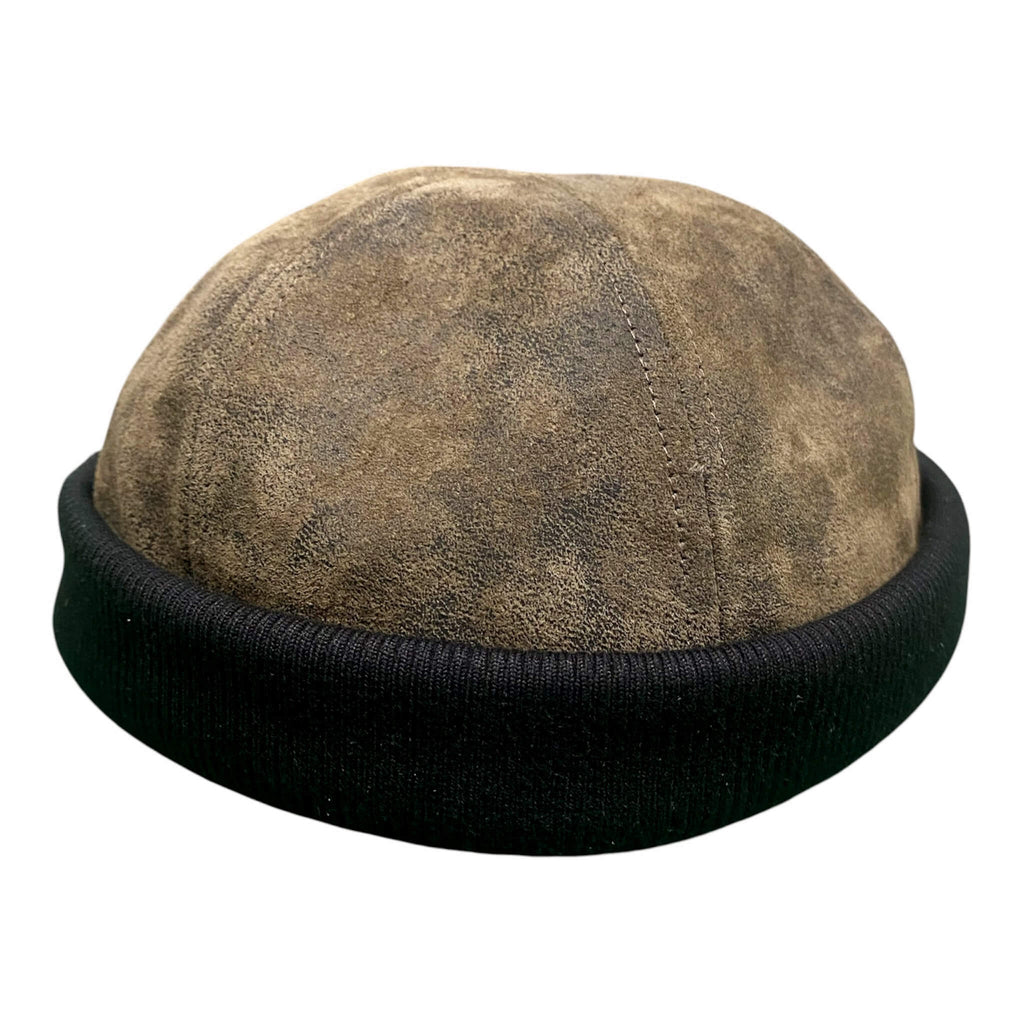 Docker Cap – Genuine Leather with Knitted Rolled Edge