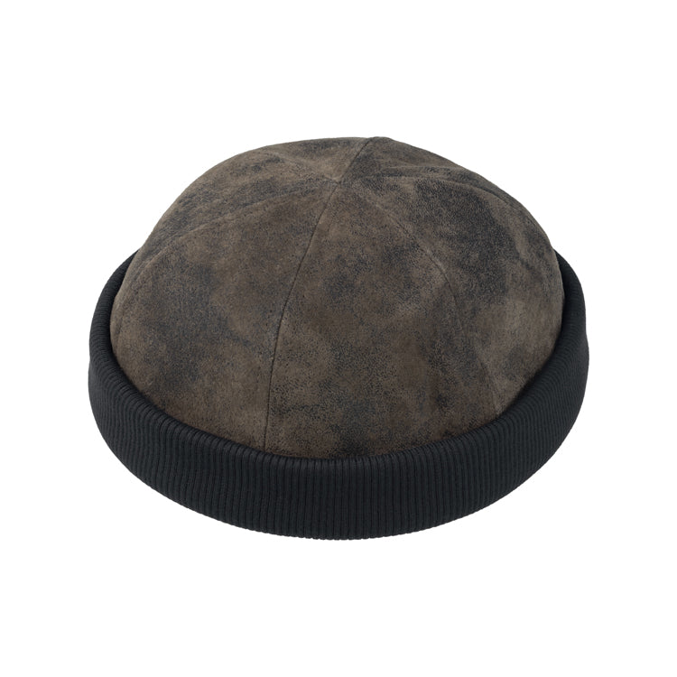 Docker Cap – Genuine Leather with Knitted Rolled Edge