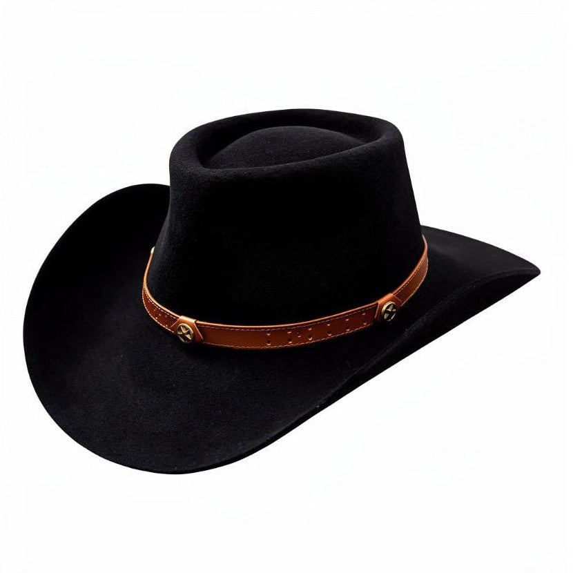 Jack – Wool Felt Western Cowboy Hat with Star Pin Hatband