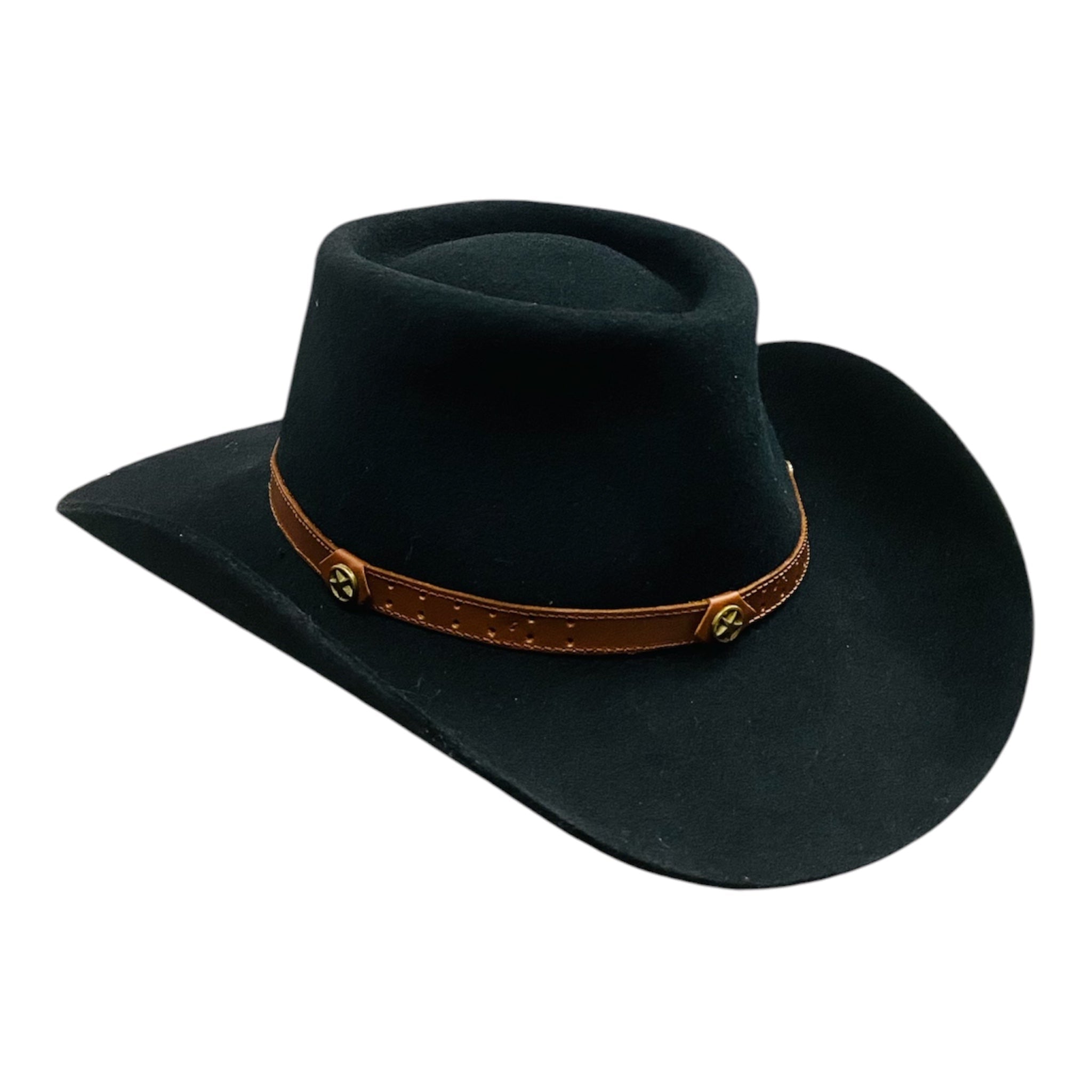Jack – Wool Felt Western Cowboy Hat with Star Pin Hatband