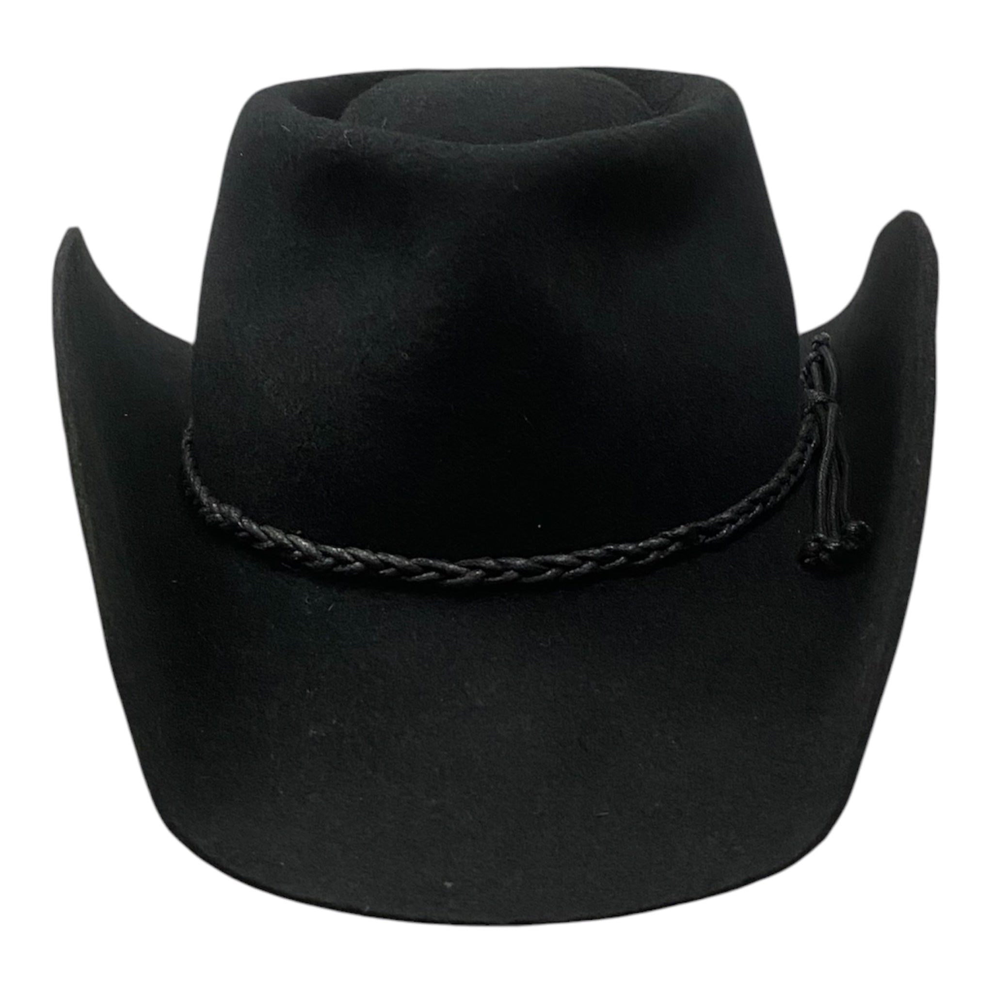 Thunder – Black Wool Felt Western Cowboy Hat with Black Hatband