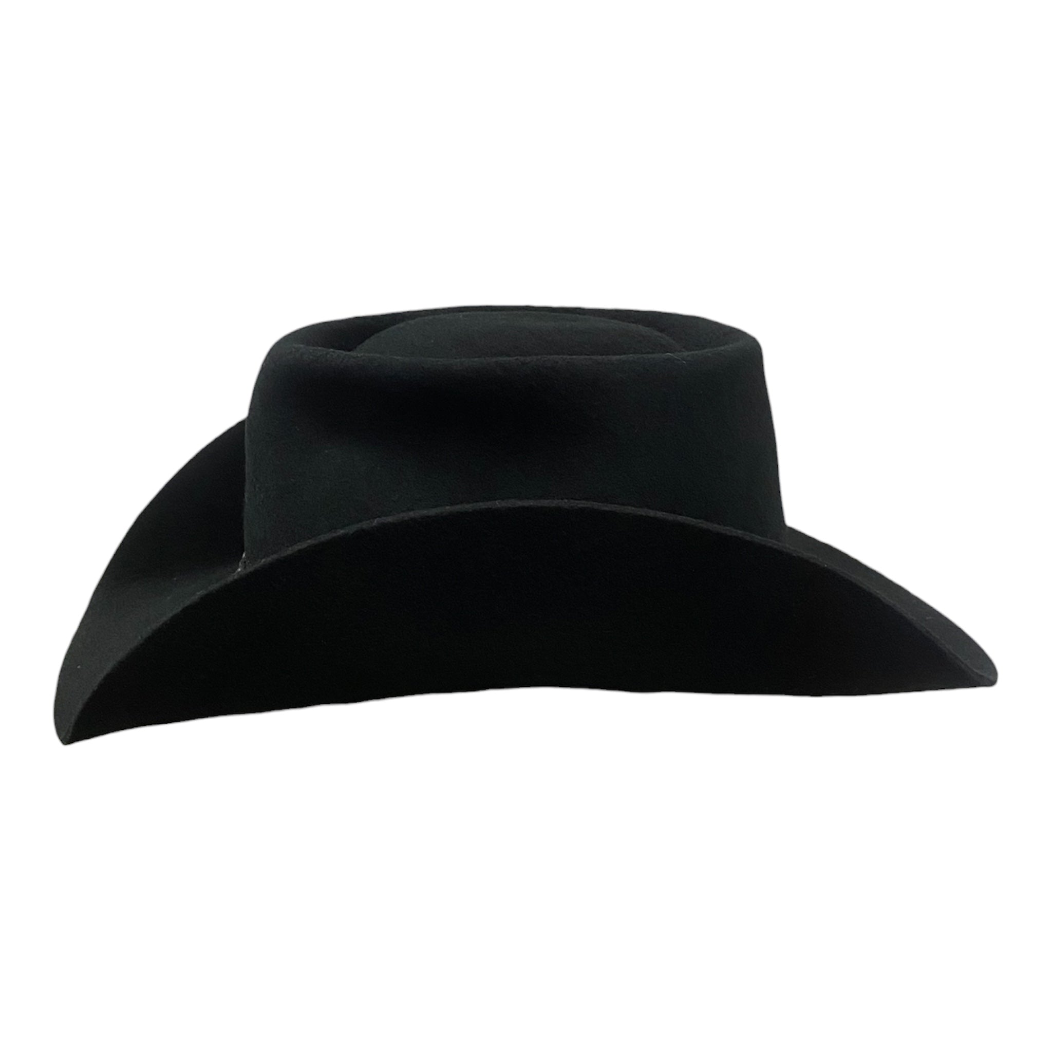 Thunder – Black Wool Felt Western Cowboy Hat with Black Hatband