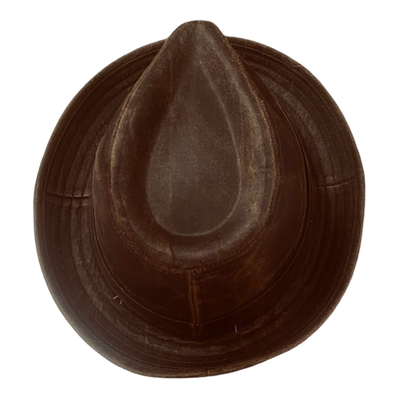 Player – Washed Cotton Trilby Hat with Leather-Look finishing