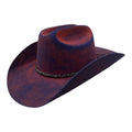 Skylar – Wool Felt Distressed Western Hat with Feather Accent