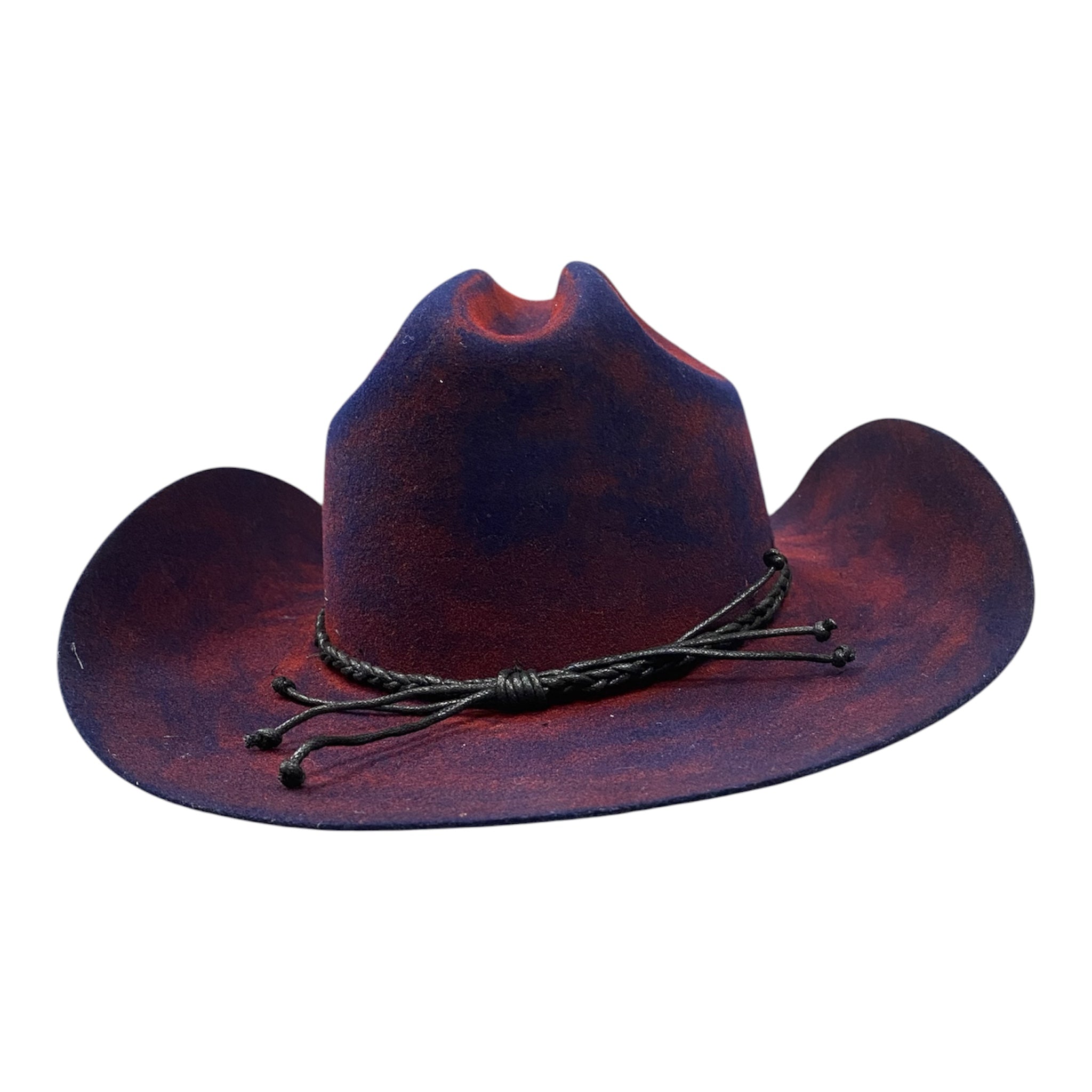 Skylar – Wool Felt Distressed Western Hat with Feather Accent