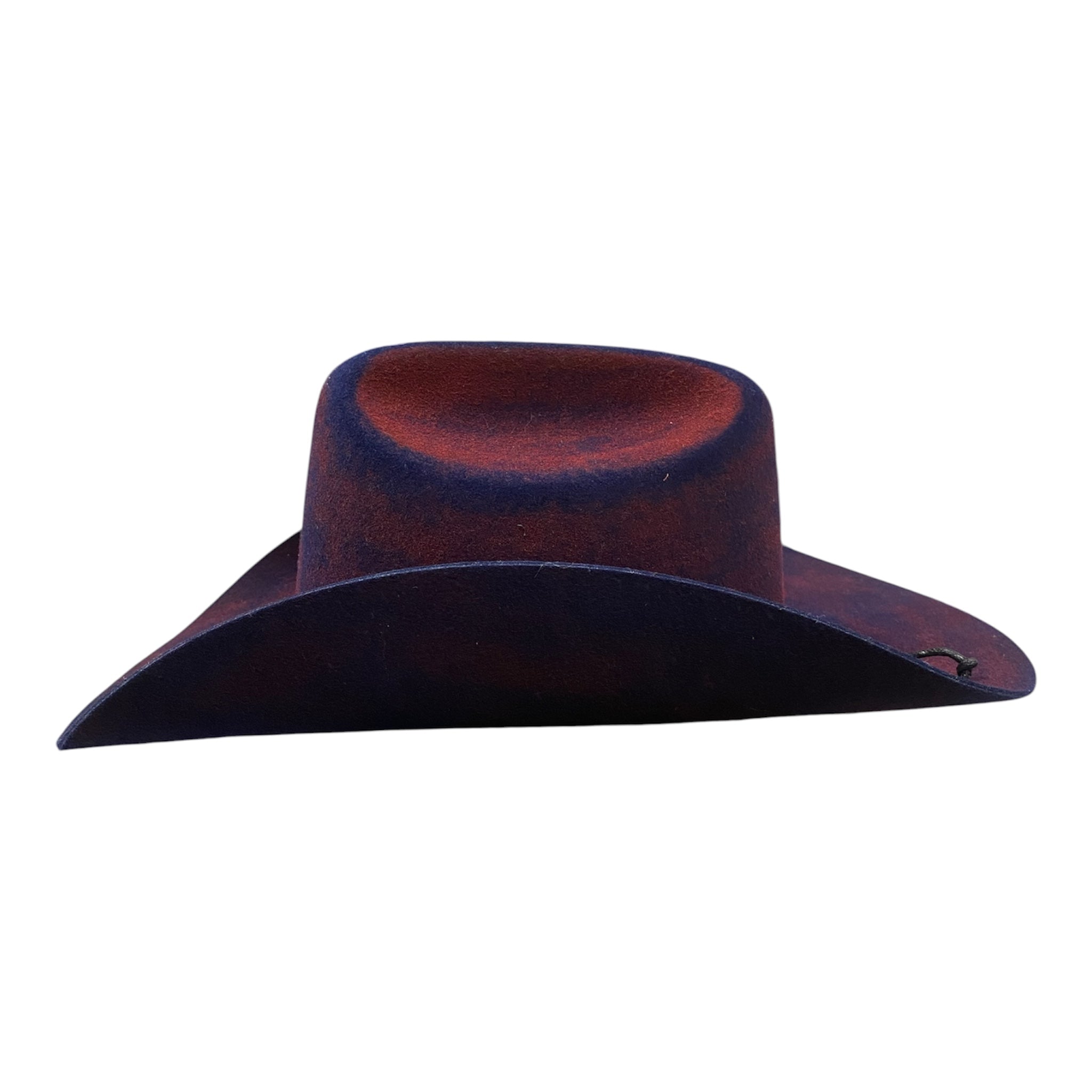 Skylar – Wool Felt Distressed Western Hat with Feather Accent