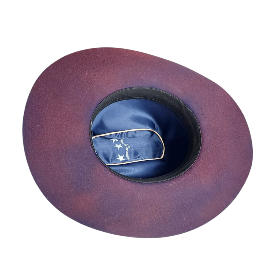 Skylar – Wool Felt Distressed Western Hat with Feather Accent